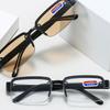 3PCS Half-Rim Reading Glasses Men Women Artificial Crystal Glass Lens Presbyopia Glasses +100 To +400