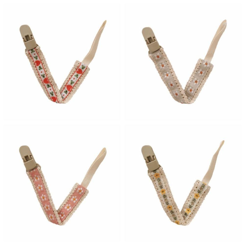 Embroidery Floral Soother Holder Ethnic Style Nipple Holder Clips Children