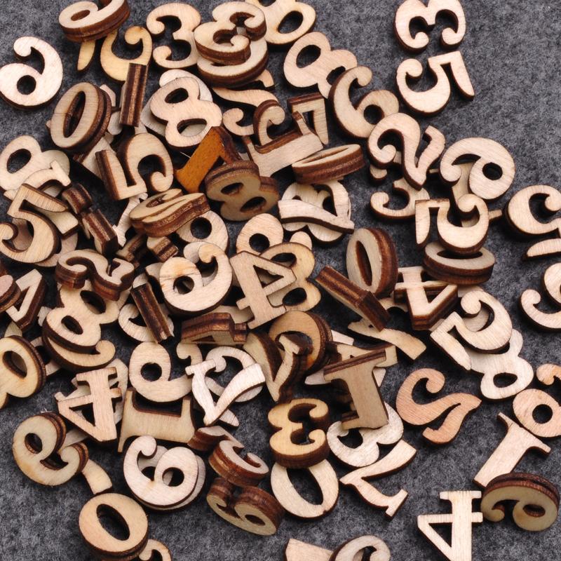 100 Stück Holzbuchstaben, dekoratives Alphabet, englische Buchstaben, Dekoration, Holzzahlen, Baby-Frühlernwerkzeug, Scrapbooking, Basteln, DIY