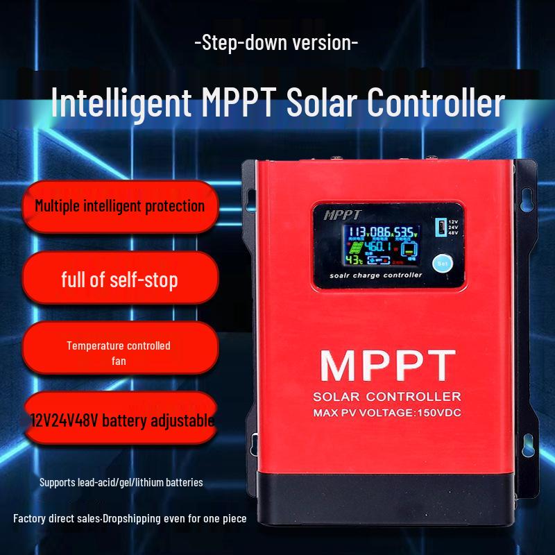 Universal MPPT Solar Charge Controller for Lead-Acid/Lithium Batteries, 12V/24V/48V, 12.5A-100A Photovoltaic Charger