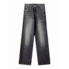 Black and Gray Wide Leg Denim Women's Thin Small Loose Slimming Straight Pants This Year's Popular Crotch Covering Pants Summer