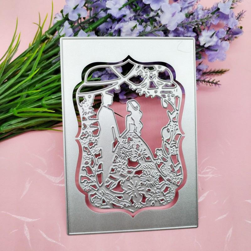 Rectangular Wedding Background Design Style Scrapbooking Craft Die 3D DIY Festival Card Making