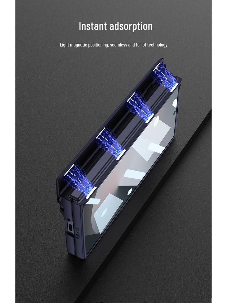 Samsung Z Fold6 Magnetic Foldable Phone Case with Gear Shifting Hinge and Integrated Pen Slot