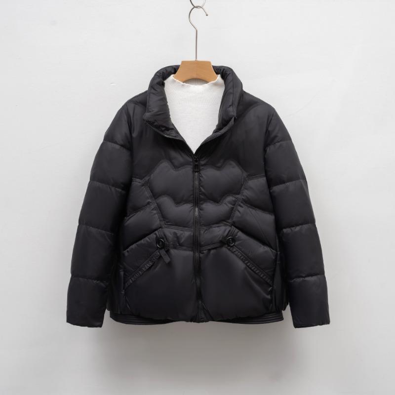 

Pinghu 90 down solid color down jacket women s short duck down small man new fashion women s top coat tide M