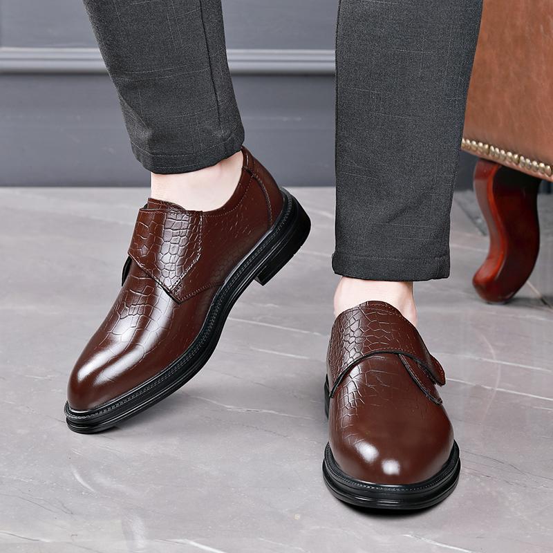Men's Classic Leather Shoes Business Platform Loafers Work Men Slip On Dress Shoes New In Zapatos De Vestir Hombre