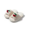 Cherry open cotton slippers ins warm fluffy slippers cherry contrasting plush slippers