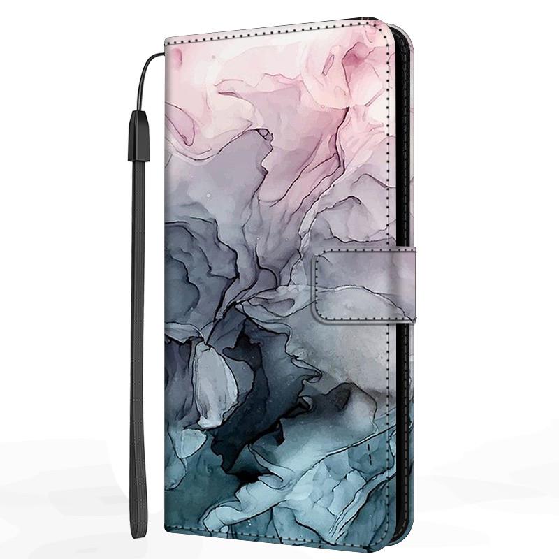 Marble Leather Case For Samsung Galaxy S20 S21 FE Ultra Plus M32 M52 M22 A12 A22 A22S 5G Flip Cover Stand Wallet Book Funda Case