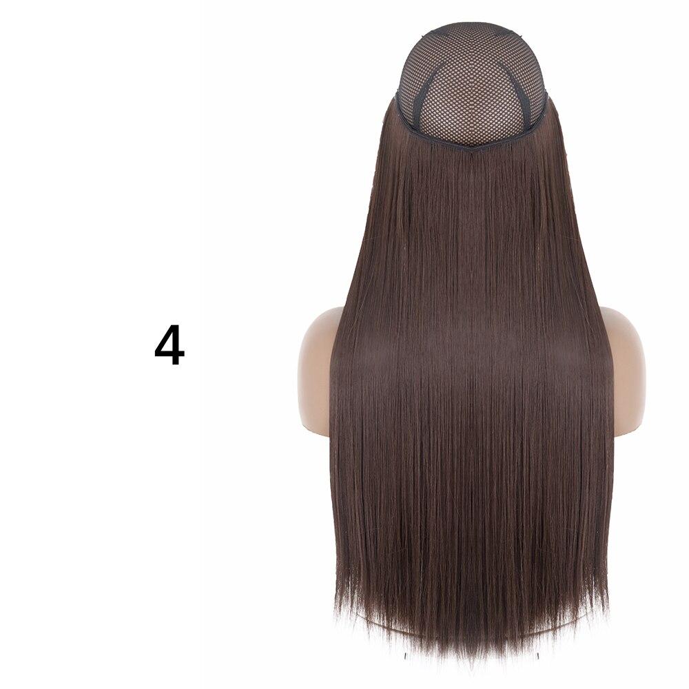MERISIHAIR Clip-less Synthetic Hair Extensions Invisible Line Hairpiece 16 22 32 Inches Natural Black Brown Blonde for Women