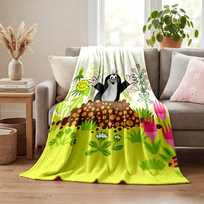 Cartoon Maulwurf Decke Flanell Decke Weiche Gemütliche Plüschdecke für Sofa Bett Leichte Heimdekoration