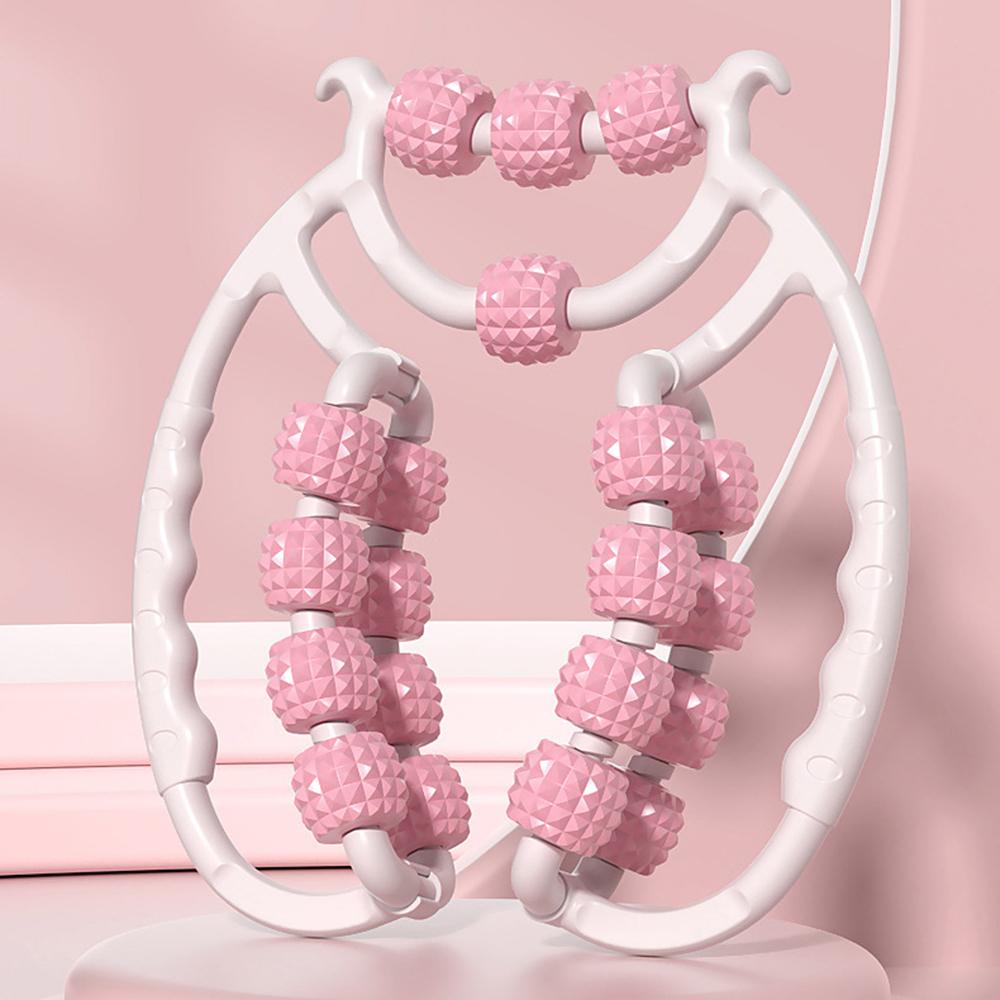 Doppelring Bein-Klammer 20 Rollen, Oberschenkel-/Kegel-Trainer, Schlankheitsmassagegerät für Zuhause, Anti-Cellulite Schmerzlinderung