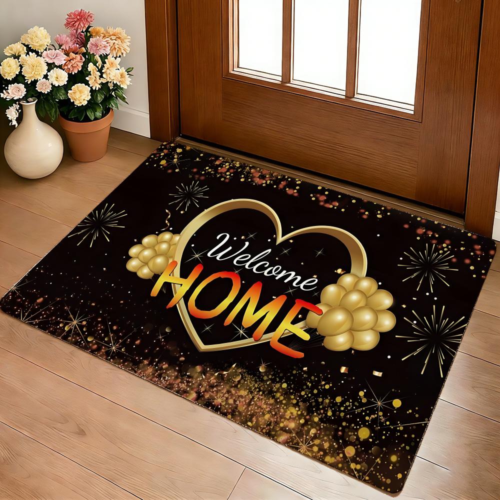 Sweet Home Welcome Floor Mat Cozy Flannel Soft Thick Non-Slip Mat For Living Room Bedroom Kitchen Decor Rugs