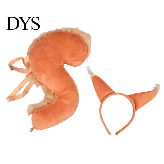 Halloween-Stirnband 1 Set Eichhörnchenschwanz Schönes Lustiges Kopfschmuck Langes Performance-Haarschmuck Requisiten Cross-Dressing-Reifen Kostüm Cosplay Kinder