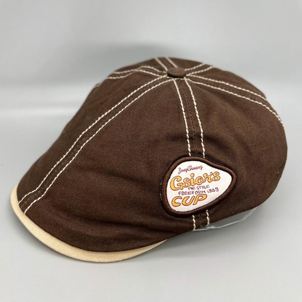 Y2k Painter Hat Embroidery Retro Artist Hat Fashion Newsboy Flat Cap  Spring Summer