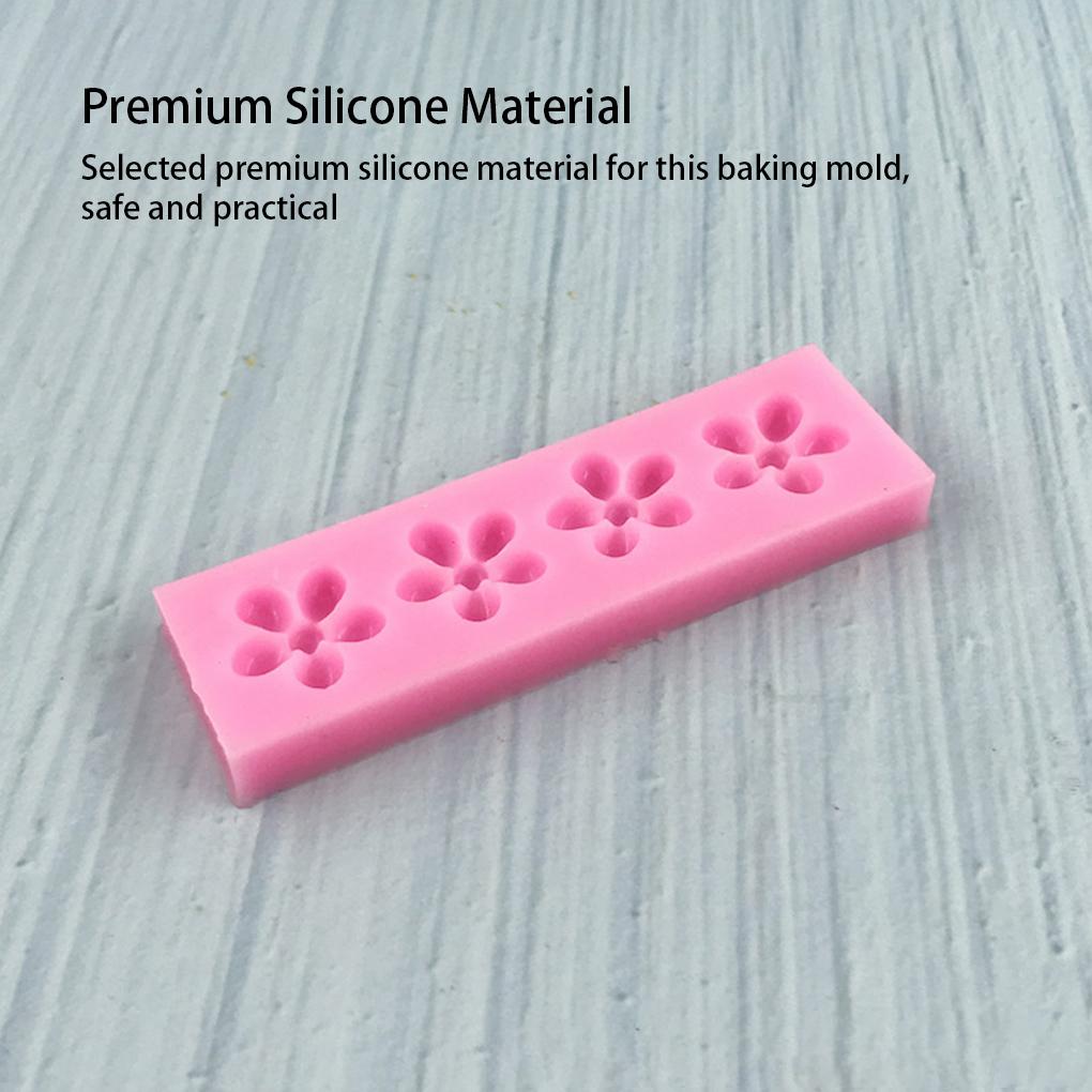 Silicone 4 Grid Flower Shape Cake Mold Romantic DIY Washable Replacement Home Kitchen Fondant Chocolate Baking Mould