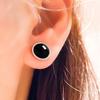 925 Sterling Silver Natural Stone Lapis Lazuli  8MM Round  Stud Earrings  Classic  Jewelry  High Quality Daily Jewelry Bijoux