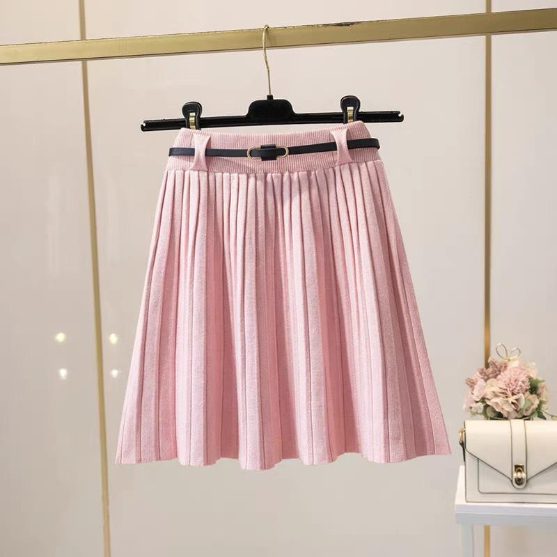 Autumn and Winter Women's Knitted Short Skirt with Elastic Belt Fashionable A-line Skirt Loose Short Skirt for Women