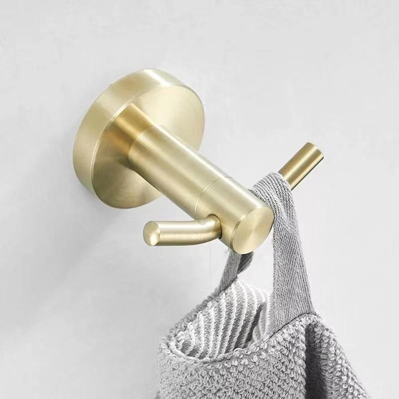 304 Stainless Steel Wall-Mounted Clothes Hook for Bathroom and Entrance - Single Hook for Coats, Hats, and Clothing