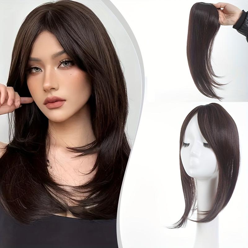 

Середня частина штучна чубчик бахрома синтетичний топпер шиньон із застібкою для нарощування чубчика натуральний невидимий шиньйон Clourse жіночий