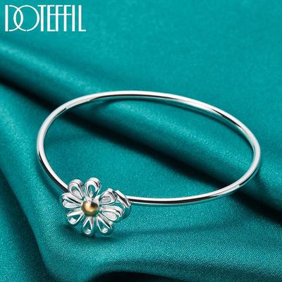 925 Sterling Silber Blumenarmband Armreif Modeschmuck