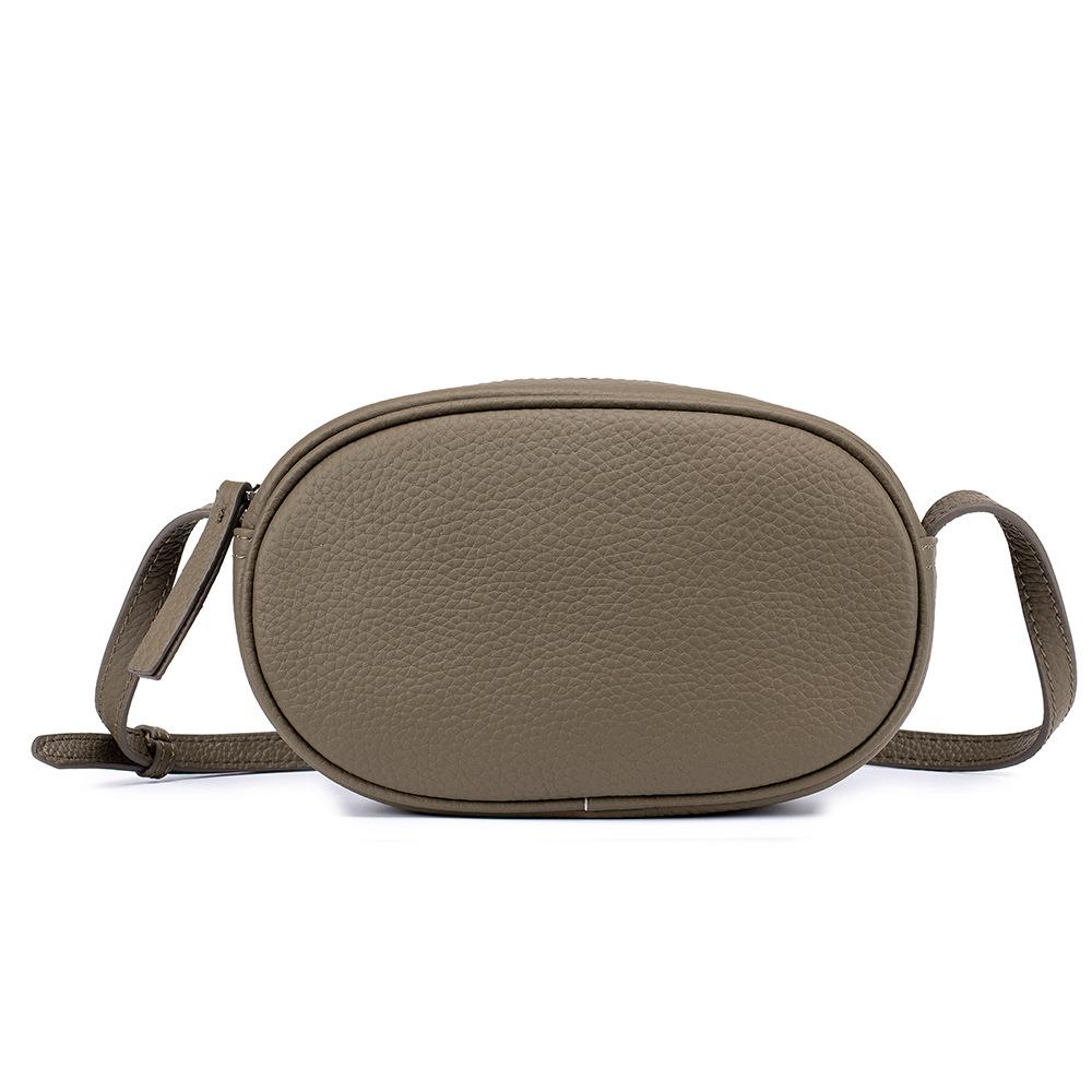 

Сумка-мессенджер из коровьей кожи первого слоя, женская модная универсальная на плечо, женская сумка, новая дорожная сумка большой вместимости, простая нишевая овальная сумка коричневый