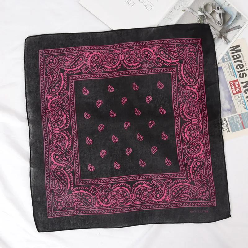 Unisex Hijab Men Women Black Cotton Bandana Hairband Cowboy Biker Sports Headwear Wrist Hairwrap Head Wrap Scarf Paisley Wraps