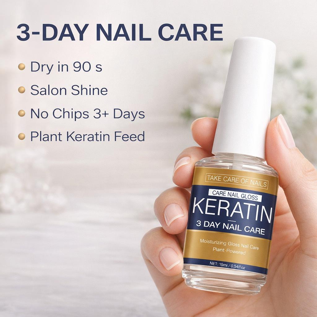 Grenzüberschreitendes Keratin 3-Tage Nagelpflege-Serum 16ml Neutrale Verpackung Tiefenpflege Reparatur Stärkt Nägel Verhindert Absplittern
