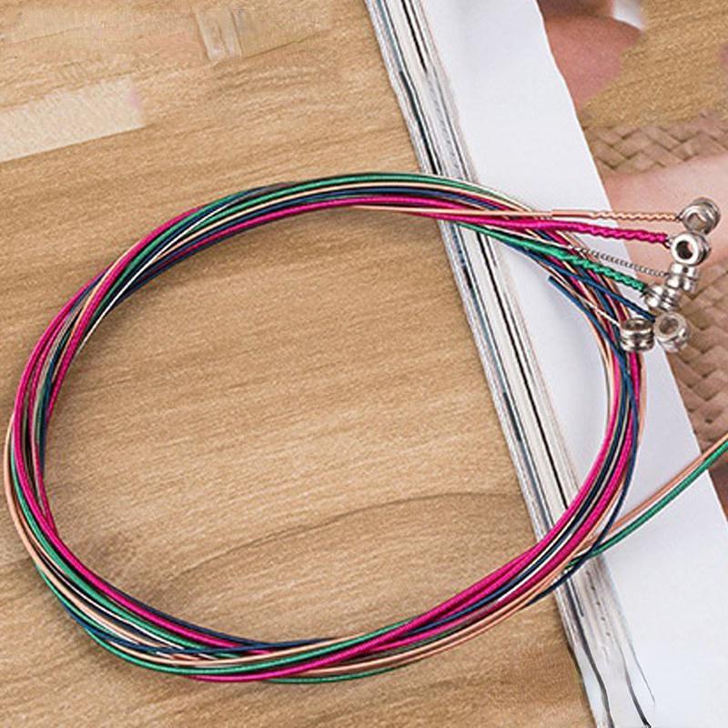 

Сменные струны для акустической гитары, стальные гитарные струны, аксессуары для гитары, высококачественные гитарные струны, 1 компл. разноцветный