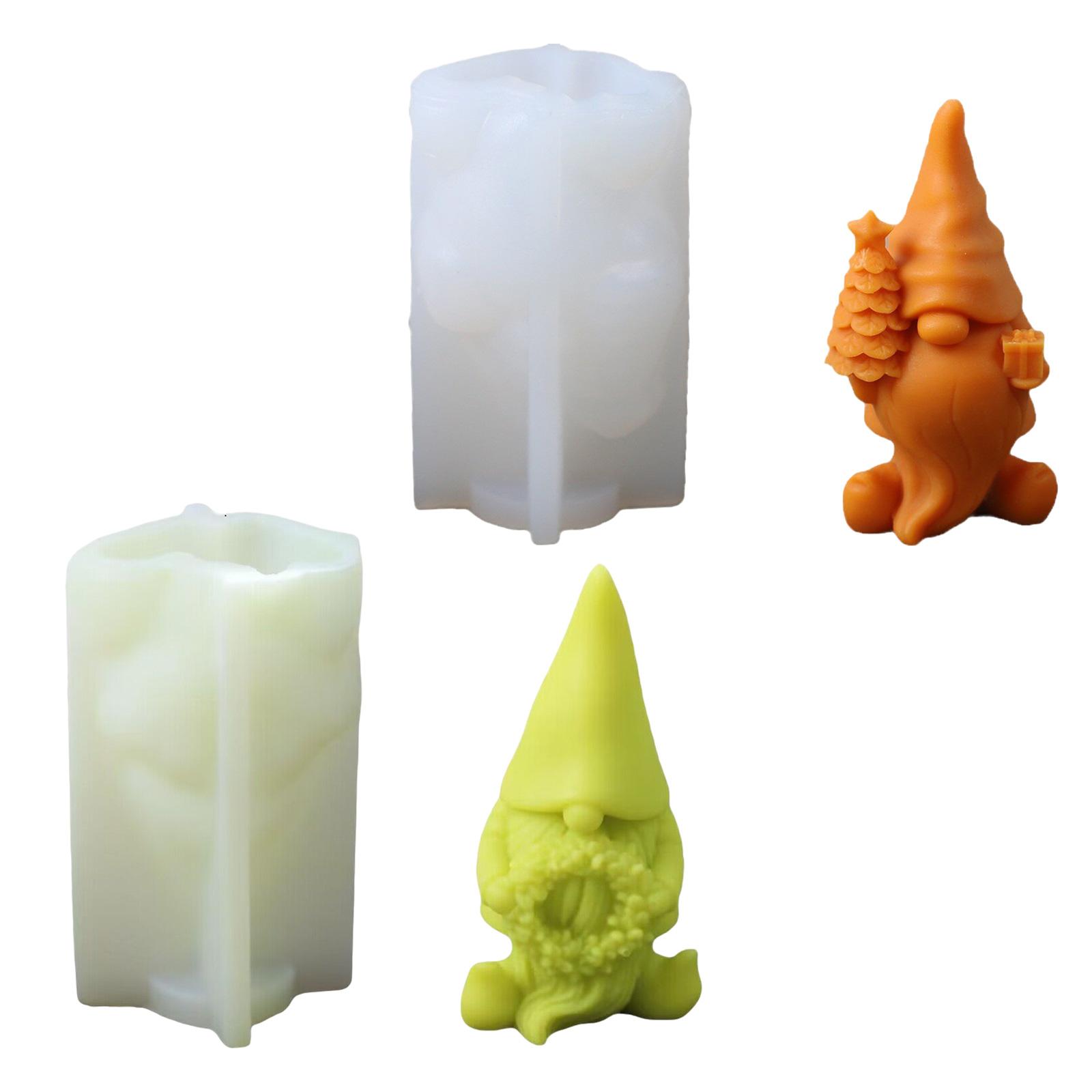 

2 шт. 3D формы для свечей в виде гнома, силиконовые формы для Санты, формы для гипса, формы для мыла, принадлежности для поделок и рождественских украшений