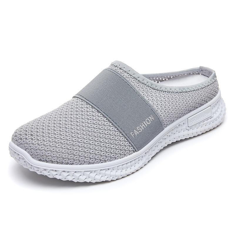 Shoes Women's half-care women's outer slippers fly-woven breathable casual shoes one-pedal single shoes