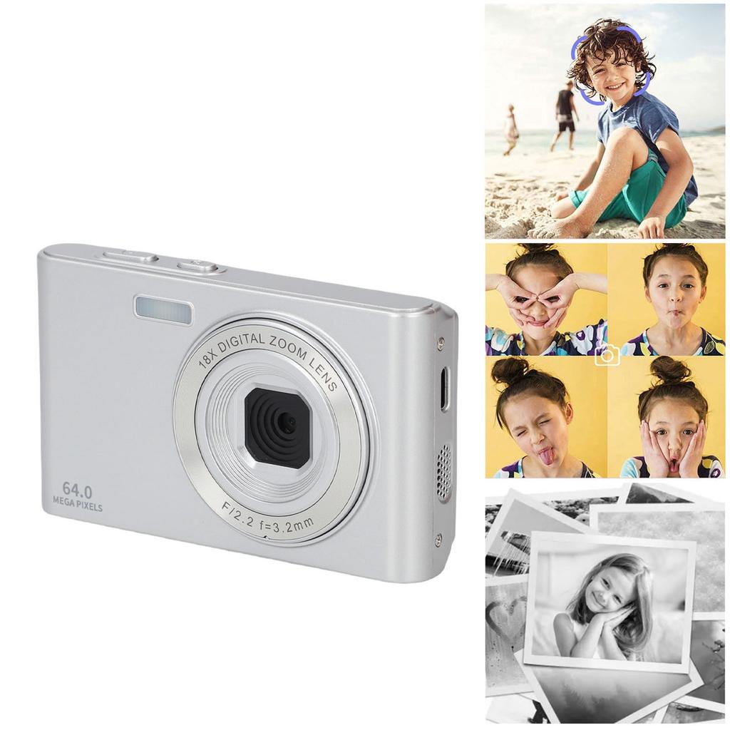 Retro Camera 4K Video 64MP Photo 18X Digital Zoom Student Camera for Travel Photography