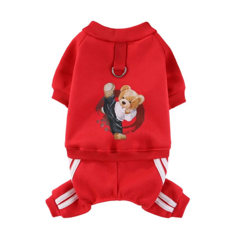 Fleeceový oblek Kung Fu medvěda bez kapuce pro malé psy a kočky (Podzim zima)