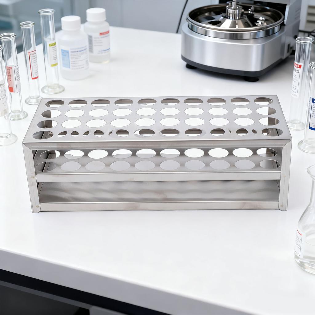 40 Holes Test Tube Rack Stainless Steel Centrifuge Tube   for 21mm Tubes Laboratory Experiments