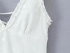 Design-Sense Women's V-Neck Mesh Embroidery Sleeveless Slim-Fit Open-Back Dress