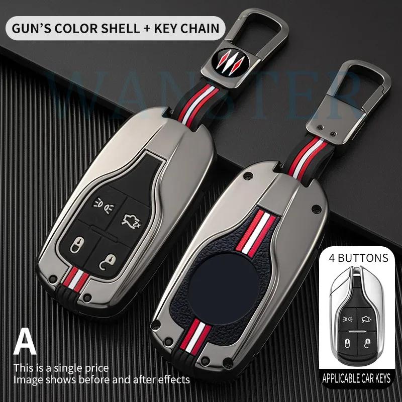 Metal Car Key Cover Fob Case Shell For Maserati Levante Ghibli Quattroporte Gt Granturismo Grancabrio Keychain Accessories