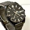 Used [New battery] ORIENT cut glass quartz men's watch