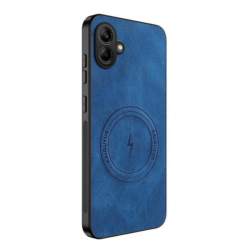 For Samsung A06 4G 5G Fashion Lightning Leather Silicone Case For Samsung Galaxy A06 Magnetic Wireless Charge Shockproof Cover