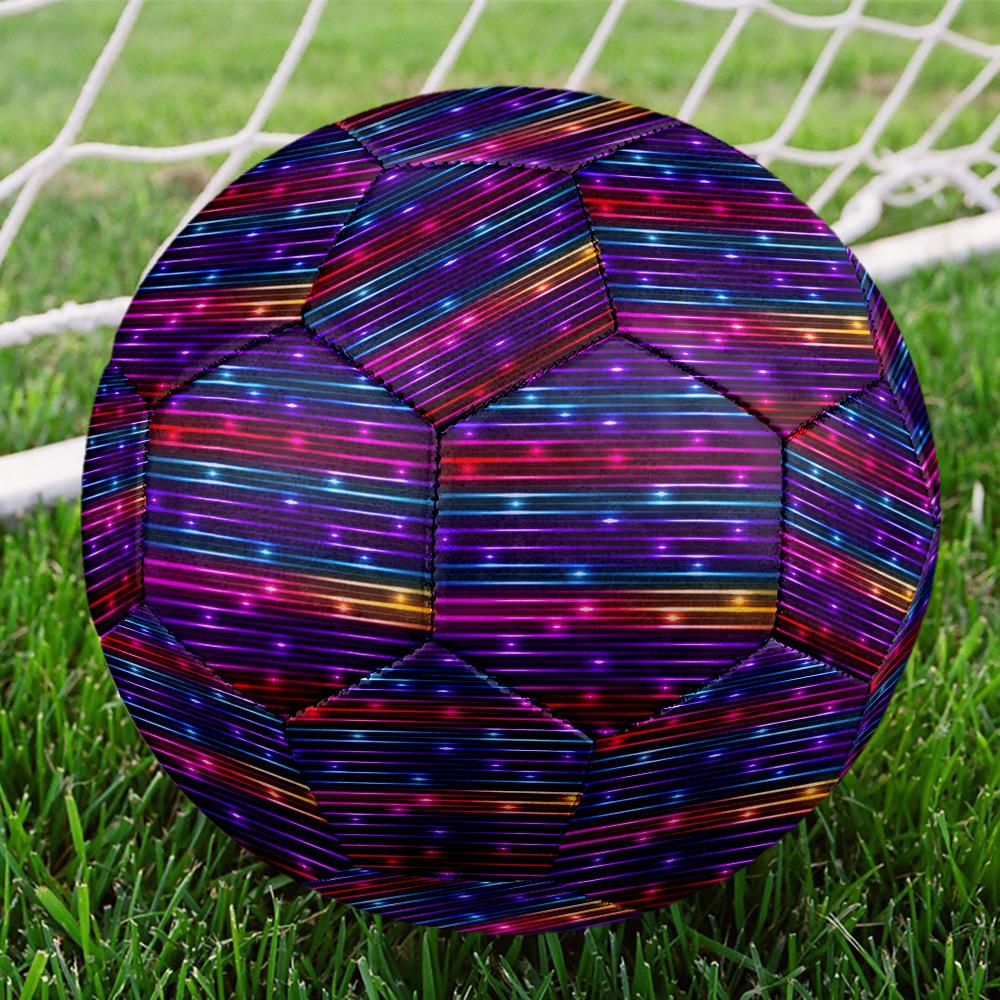 1pc Colorful Lines Background Size 5 Soccer Ball Professional Match Training Football Indoor &Outdoor Sports Ball Lightweight Durable C6522