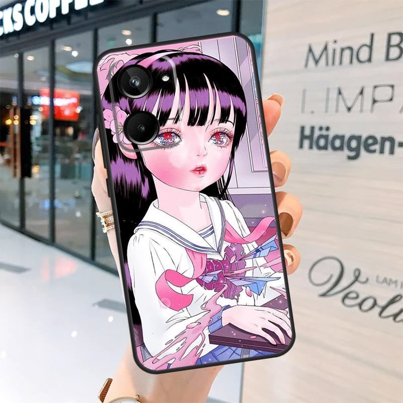 Cartoon Girl Aesthetic Case For Realme 15 Pro 12 11 13 14 Pro Plus GT6 GT7 C55 C51 C53 C25 C63 C61 C65 C67 C71 C75