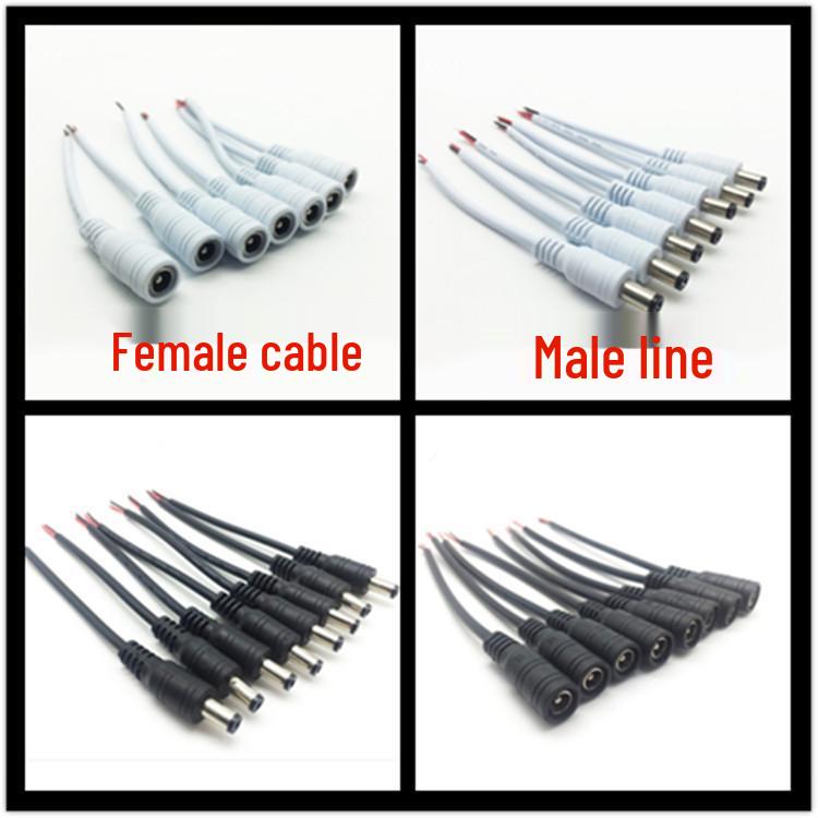 DC Male-Female Connector Cable for LED Strip & Security Camera, 5.5x2.1 Plug