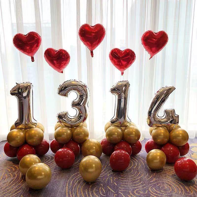 Honeymoon Room Wedding Scene Decor Set: Love Letter Balloons & Transparent Boxes