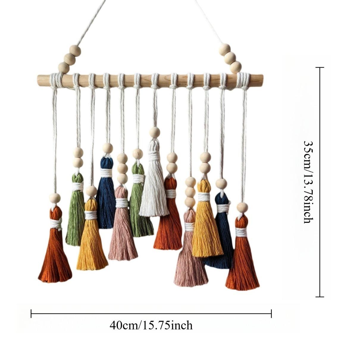 

Бохо-шик гирлянда с кисточками настенный декор ручной работы из хлопковой пряжи радужные кисточки для детской комнаты, детской спальни, класса, вечеринки в честь рождения ребенка в земляных тонах
