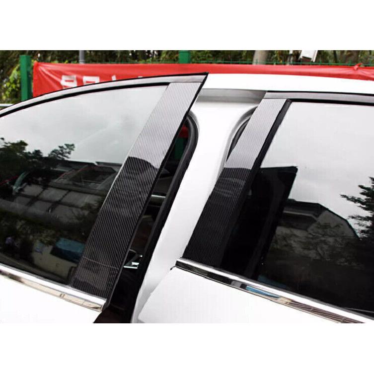 For Volvo S60 2019-2024 Carbon Fiber PC Window Center BC Pillar Cover Trim 6PCS