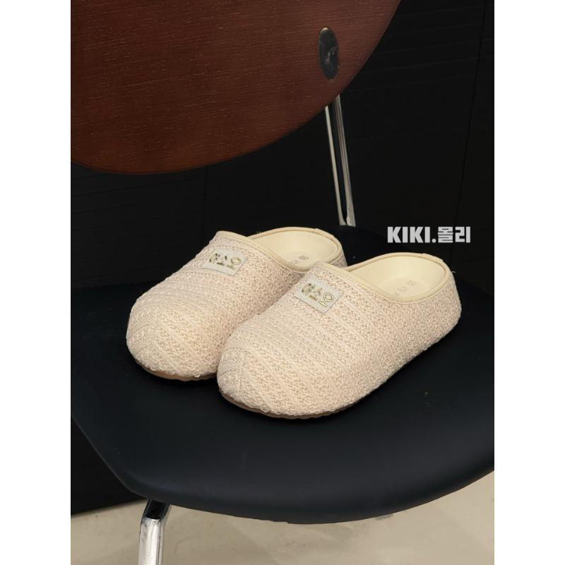 

Summer design new retro style lazy high-end sandals platform cool slippers women 35 бежевый