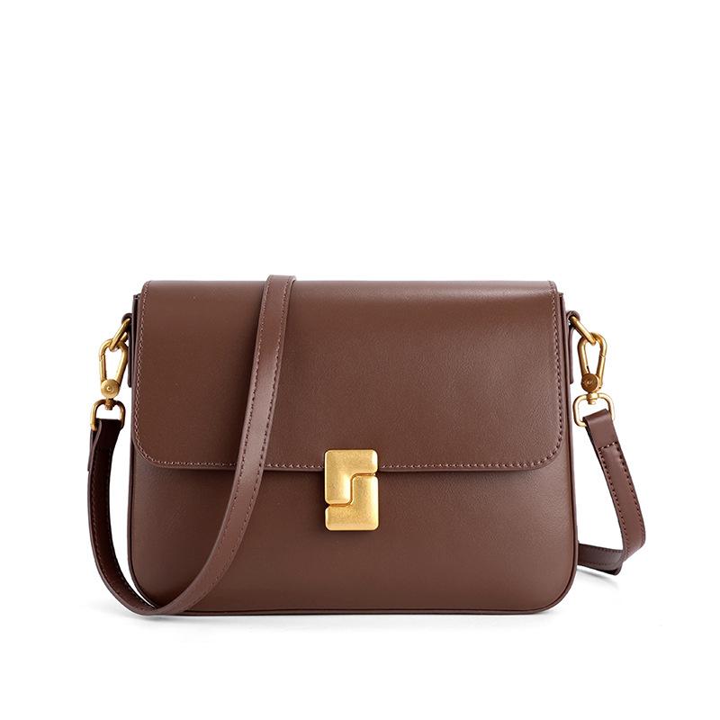 High-end Niche Design Bag for Women 2025 New Genuine Leather Women's Bag Retro Fashion Commuter Shoulder Bag Crossbody Bag