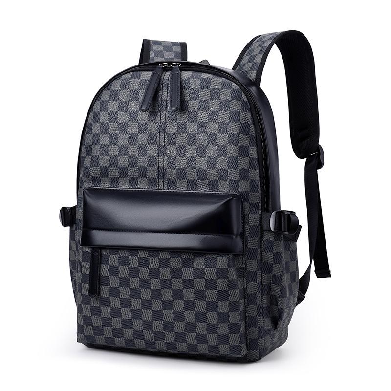 Stylish Men's Plaid Business Backpack: Versatile, Large-Capacity, Perfect for Commuting