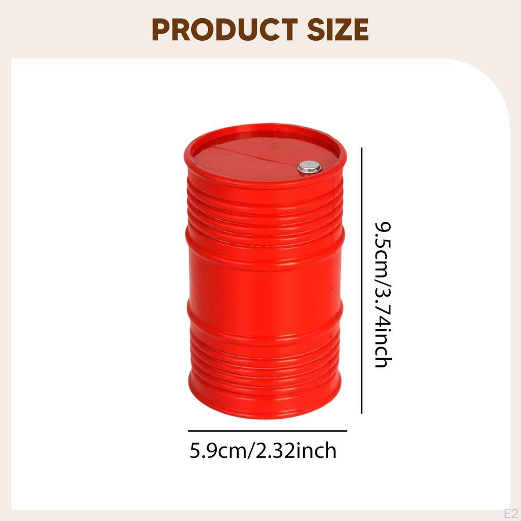 Mini Oil Drum 5.9cmx9.5cm Realistic Simulated Fuel Barrel Container for 1/8, 1/10, 1/12 RC Car