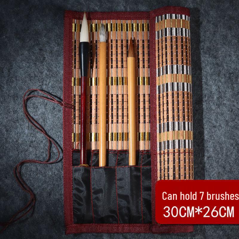 Ancient Style Bamboo Brush Pouch: Large Capacity, Multi-Specifications