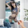 Vintage Metall Wandkunst Schild - Strandfrau im Bikini Poster im koreanischen Stil, Langlebig