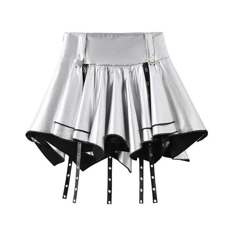 Kryddig Tjej Cyberpunk Silver Långärmad Cropped Huvtröja Dansset
