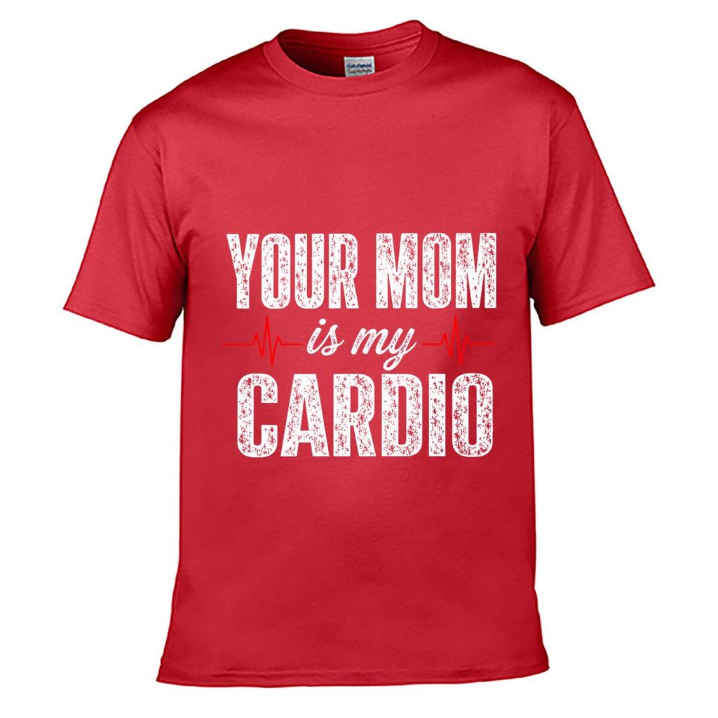 Your Mom Is My Cardio Unisex Summer Washed Tee Loose Distressed Top